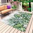 thumbnail image 1 of Summer Tropical Leaves Outdoor Rug for Patio/Deck/Porch, Non-Slip Large Area Rug 5 x 7 Ft, Botanical Green Palm Indoor Outdoor Rugs Washable Area Rugs, Reversible Camping Rug Carpet Runner, 1 of 8