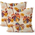 thumbnail image 1 of Summer Tropical Leaves Pillow Covers 18x18 Set of 2, Colorful Monstera Palm Decor Throw Pillow Covers Linen Outdoor Decorative Summer Cushion Case for Couch Sofa Outdoor Home Decor, 1 of 6