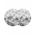 thumbnail image 1 of Summer Tropical Leaves Round 13 Inch Placemats Set of 2, Gray Palm Trees Botanical HeatResistant Non Slip Place Mats for Dining Table, Wipeable Braided Kitchen Table Mats for Housewarming, 1 of 9