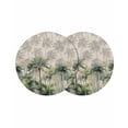 thumbnail image 1 of Summer Tropical Leaves Round 13 Inch Placemats Set of 2, Green Palm Trees Botanical HeatResistant Non Slip Place Mats for Dining Table, Wipeable Braided Kitchen Table Mats for Housewarming, 1 of 9