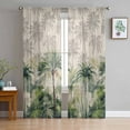 thumbnail image 1 of Summer Tropical Leaves Sheer Curtains 72 Inches Long 2 Panels Set, Window Sheer Curtains for Living Room/Bedroom, Green Palm Trees Botanical Light Filtering Rod Pocket Curtain 52'' x 72'' x 2, 1 of 7