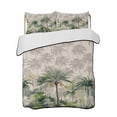 thumbnail image 1 of Summer Tropical Leaves Summer Quilt Set Twin XL Size, Soft Microfiber Quilted Bedding Set with 2 Pillow Shams, Green Palm Trees Botanical Lightweight All Season Bedspread Coverlet for Bedroom 68"x98", 1 of 6