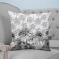thumbnail image 1 of Summer Tropical Leaves Throw Pillow Covers, Soft Pillowcases with Invisible Zipper, Gray Palm Trees Botanical Decorative Square Pillow Cushion Covers for Living Room Couch Sofa Bed 16x16 Inches, 1 of 8