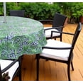 thumbnail image 1 of Serafina Home Tropical Palms and Geo Zebra Stripes Vinyl Tablecloth, 52" x 70" Inch Rectangle, Tropical, Jungle, Green Black White, 1 of 4