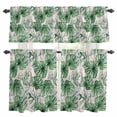 thumbnail image 1 of Summer Tropical Plant Kitchen Curtains Valances and Tiers Set of 3 Watercolor Turtle-backed Leaves Tier Curtains and Valance with Rod Pocket for Small Windows, 27.5"x24", 1 of 9