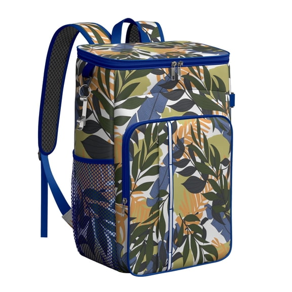 Summer Tropical Plant Soft Cooler Bag - 20L, High-Capacity for Parties, Picnics, Outdoor Adventures