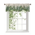 thumbnail image 1 of Summer Tropical Plant Tie Up Valances Curtain, Adjustable Kitchen Palm Leaf Watercolor Linen Texture Valances for Windows Decor, Rod Pocket Short Curtains Set for Bedroom/Bathroom, 42"x12", 1 of 8