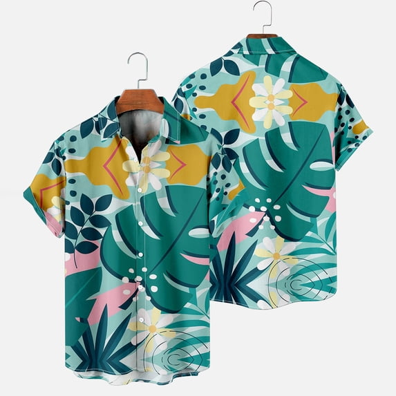 Summer Tropical Rain Forest Hawaiian Shirts Vintage Men Tops 3d Printed Casual Short Sleeve Men Beach Shirt Fashion Clothing