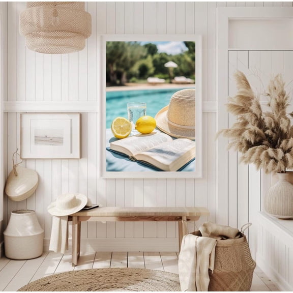 Summer Tropical Relaxation Beach Themed Poolside Poster Unframed Paper Print