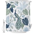 thumbnail image 1 of Summer Tropical Shower Curtains for Bathroom, Fabric Bath Curtains Decor, Bath Tub Curtain Vintage Monstera Leaves Peacock Botanical Decorative Shower Curtain Sets with 12 Hooks, 72x72 Inch, 1 of 6