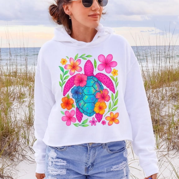 Summer Tropical Turtle, Floral Beach Shirt Design, Sublimation Design, Trendy Vacation Aesthetic, Beach Life, Neon Summer Vibes762 Tshirt All Size S-5XL