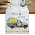 thumbnail image 1 of Summer Truck Lemon Table Runner 70 Inches, Nautical Coastal Grey Wooden Bed Runner Dresser Scarves Tabletop for Indoor Outdoor Parties/Ceremony/Banquet, 13" x 70", 1 of 9