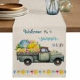 thumbnail image 1 of Summer Truck Lemon Table Runner 72 Inches, Nautical Coastal Linen Texture Bed Runner Dresser Scarves Tabletop for Indoor Outdoor Parties/Ceremony/Banquet, 14" x 72", 1 of 9
