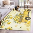 thumbnail image 1 of Summer Truck Lemon Washable Area Rugs 3'x5', Country Farm Yellow Lemon Tree Leaf Low Pile Throw Living Room Rug Non-Slip Sturdy Edge Binding Carpet for Indoor Entryway Bedside Kitchen, 1 of 9
