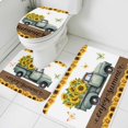 thumbnail image 1 of Summer Truck Sunflower Bathroom Rugs Set Country Farm Yellow Flower Leaf Butterfly Non Slip Absorbent Soft Bath Mats 3 Piece Set with Bathroom Rug, U-Shaped Floor Mat, Toilet Seat Cover Small Size, 1 of 9