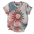 thumbnail image 1 of Summer Tshirts For Women 2024 Trendy Tie Dyed For Butterfly Sunflower Heart Printed Short Sleeved Tie Dyed T Shirts, 1 of 2