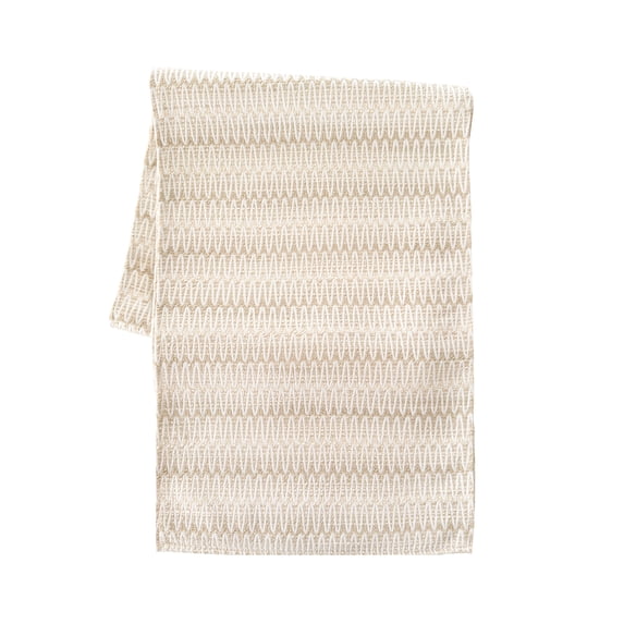 Summer Twist Beige Indoor Outdoor Table Runner