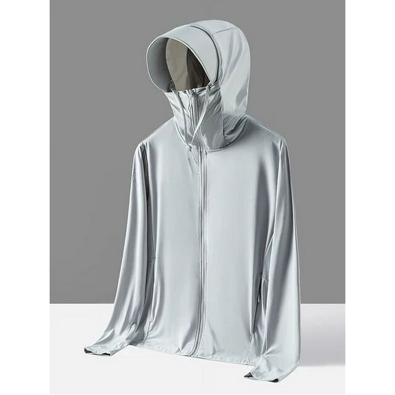 Summer UPF 100+ UV Proof Skin Coats Men Breathable Light Thin Cool Nylon Sun Protection Hooded Windbreaker Casual Jackets 8XL