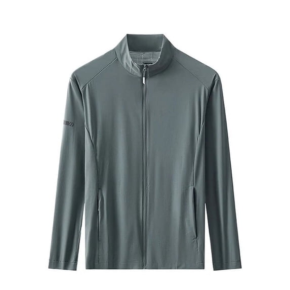Summer UPF 40+ UV Proof Men Skin Coats Stand Collar Breathable Light&Thin Cool Sunscreen Clothing Casual Jackets Plus Size 8XL