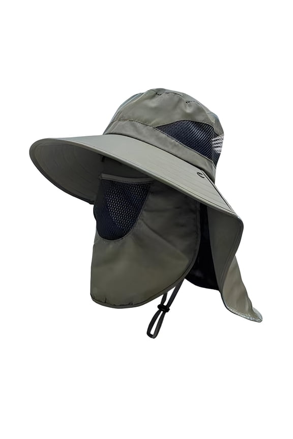 Summer UV Protection Sun Hat for Men Women Outdoor Visor Bucket Hat with Neck Flap And Face Guard Wide Brim Fisherman Hat for Fishing Camping Hiking