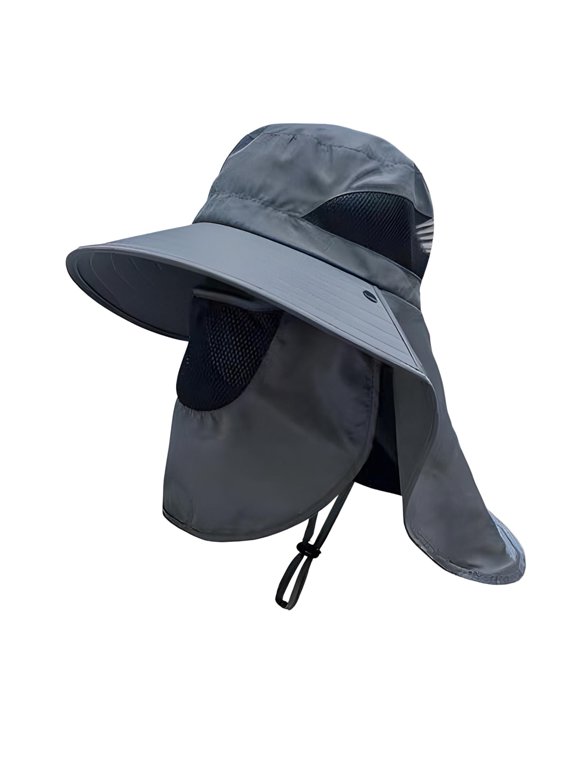 Summer UV Protection Sun Hat for Men Women Outdoor Visor Bucket Hat with Neck Flap And Face Guard Wide Brim Fisherman Hat for Fishing Camping Hiking