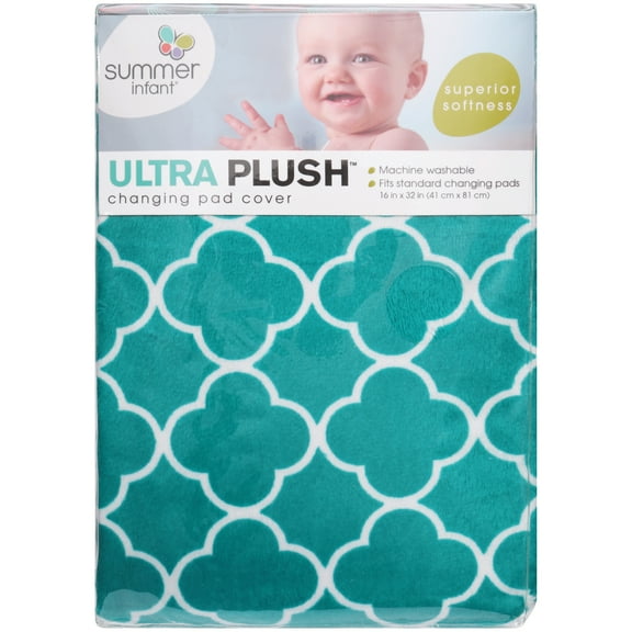 Summer Ultra Plush Changing Pad Cover (Teal Medallion)