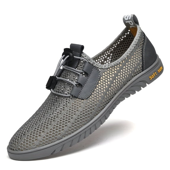 Summer Ultra-Soft Thin Men's Shoes, Hollow-Out Soft Sole Lightweight Clogs Breathable Mesh Casual Men's