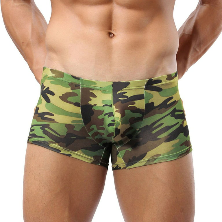 Summer Underwear Underpant Briefs Camouflage Boxer Trunks Men's
