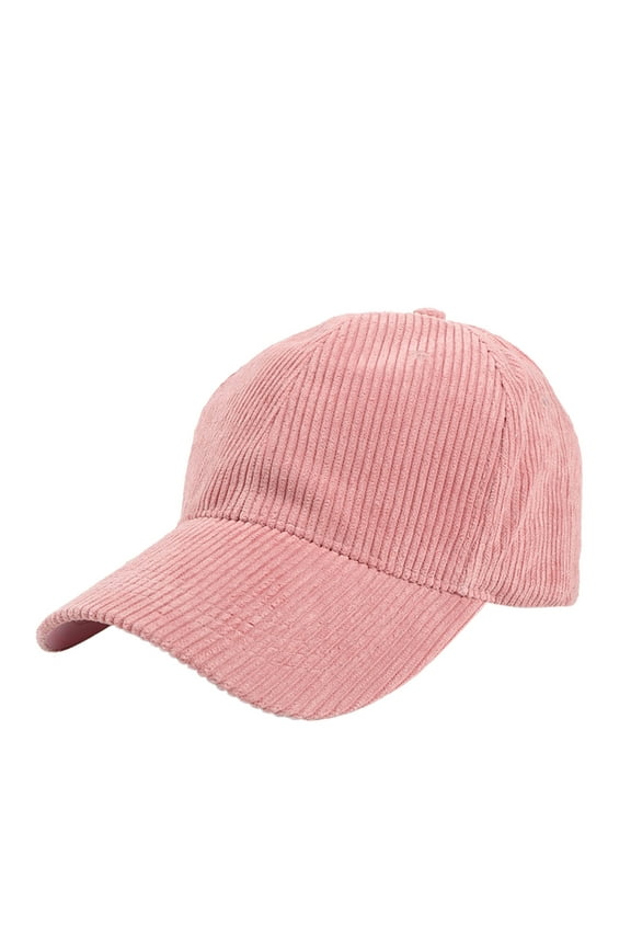Summer Unisex Solid Color Baseball Cap with Corduroy Brim Lightweight Comfortable Fit for Men and Women