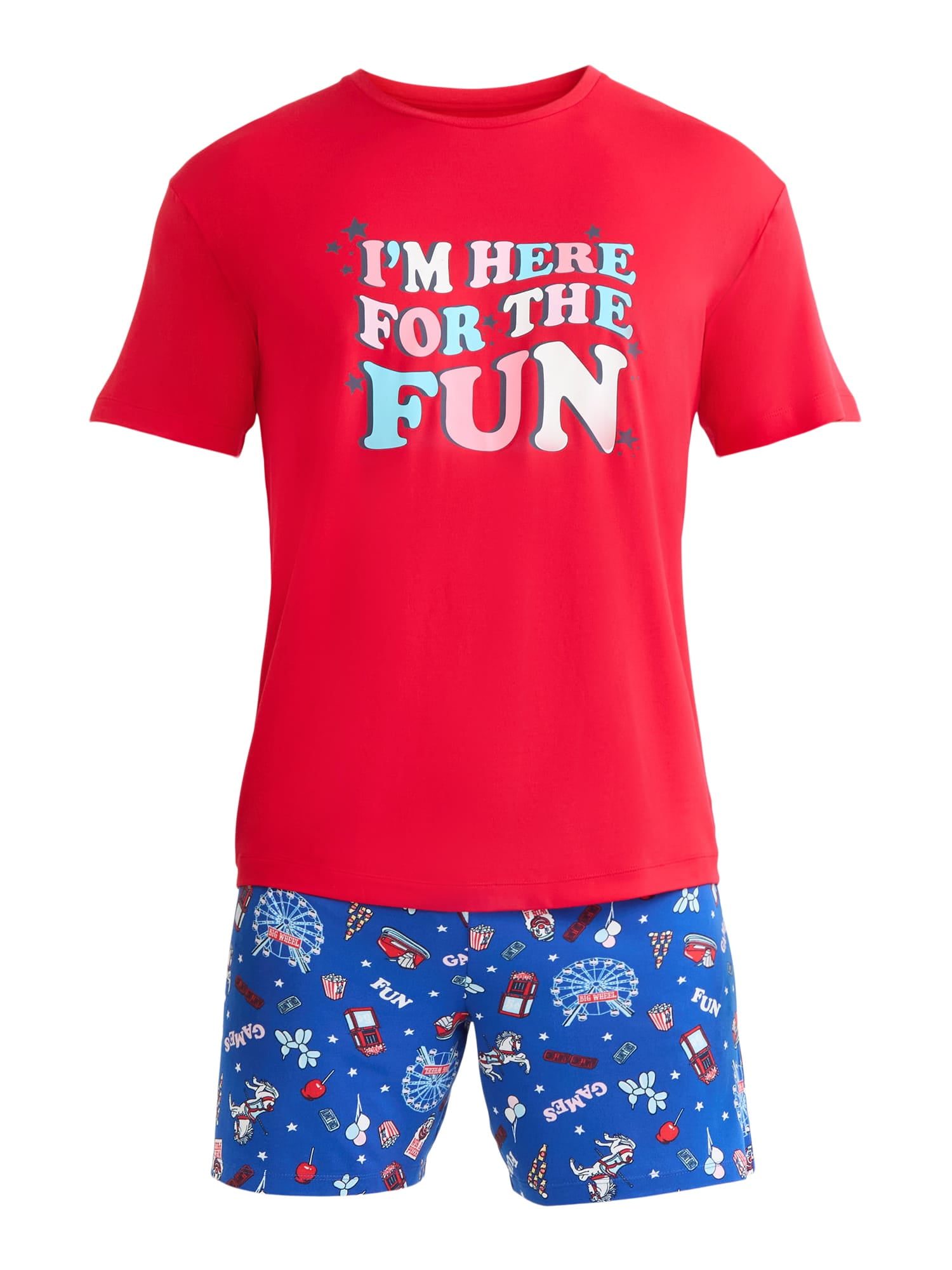 Summer Unisex Toddler Americana Matching Family Sleepwear Top and Shorts Pajama Set from Way to Celebrate, 2-Piece, Sizes 2T-5T