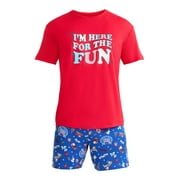 Summer Unisex Toddler Americana Matching Family Sleepwear Top and Shorts Pajama Set from Way to Celebrate, 2-Piece, Sizes 2T-5T