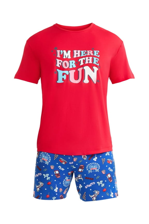 Summer Unisex Toddler Americana Matching Family Sleepwear Top and Shorts Pajama Set from Way to Celebrate, 2-Piece, Sizes 2T-5T