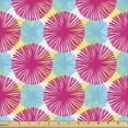 thumbnail image 1 of Ambesonne Summer Fabric by the Yard Upholstery, Fresh and Energetic Floral, 5 Yards, Hot Pink Sky Blue, 1 of 5