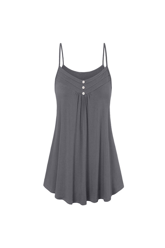 Summer V Blouse Tank Vest Button Women Loose Neck Tops Women's Blouse Shirt Women Must Haves Women 34b Shelf Bra Shirt Women Dressy Shirt with Strings Silk Top A Tops 5x Tops for Women plus Size All