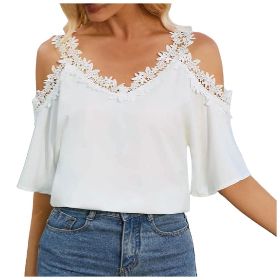Summer V Neck Five Sleeve Sexy Off The Shoulder Sling Blouse
