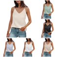 thumbnail image 1 of Summer V Neck Tank Tops for Women Silk Satin Summer Sleeveless Camisole Straps Top Backless Tops for Women plus Size Slim Fit Women Crop Top Sleeveless Undershirts Women 6x Top Any Day Womens Tops, 1 of 9