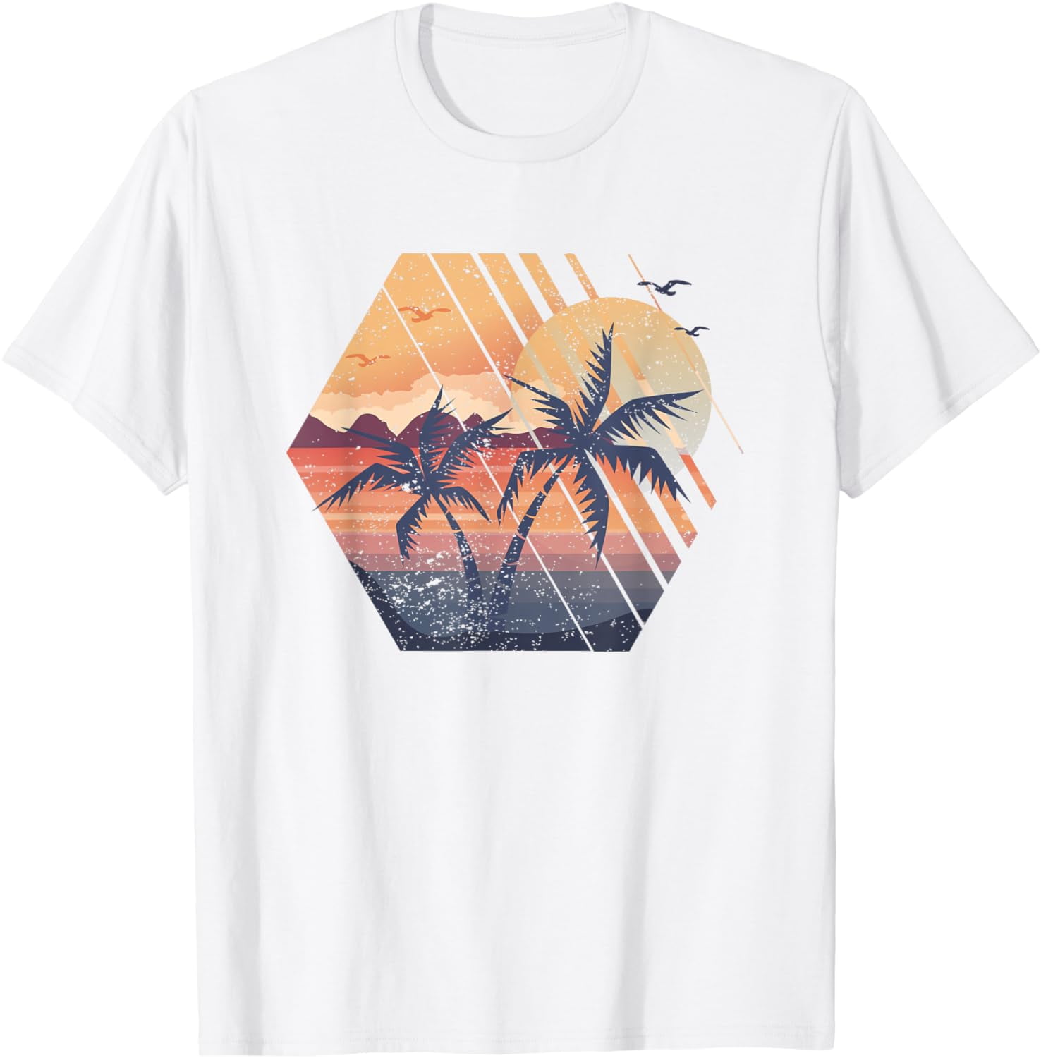 White Cotton Polyester Florida Graphic Round Neck T-Shirt