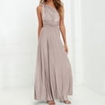 thumbnail image 1 of Summer Vacation Dresses For Women Fashion Solid Color Multi Wearing Multi Rope Backless Bandage Long Khaki Sundresses Tank Dresses S-XL, 1 of 9