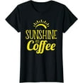 thumbnail image 1 of Summer Vacation Funny Quote Sunshine and Coffee T-Shirt, 1 of 3