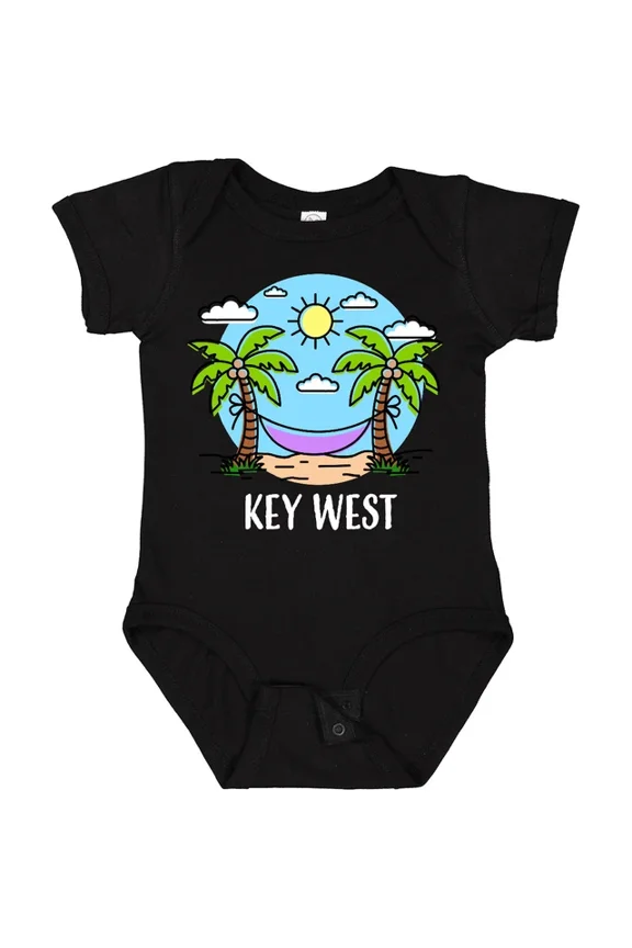 Summer Vacation In Key West Baby Bodysuit Florida Spring Break Beach Bodysuit Cute Baby Onesie, BABY BODYSUIT LAT 4424