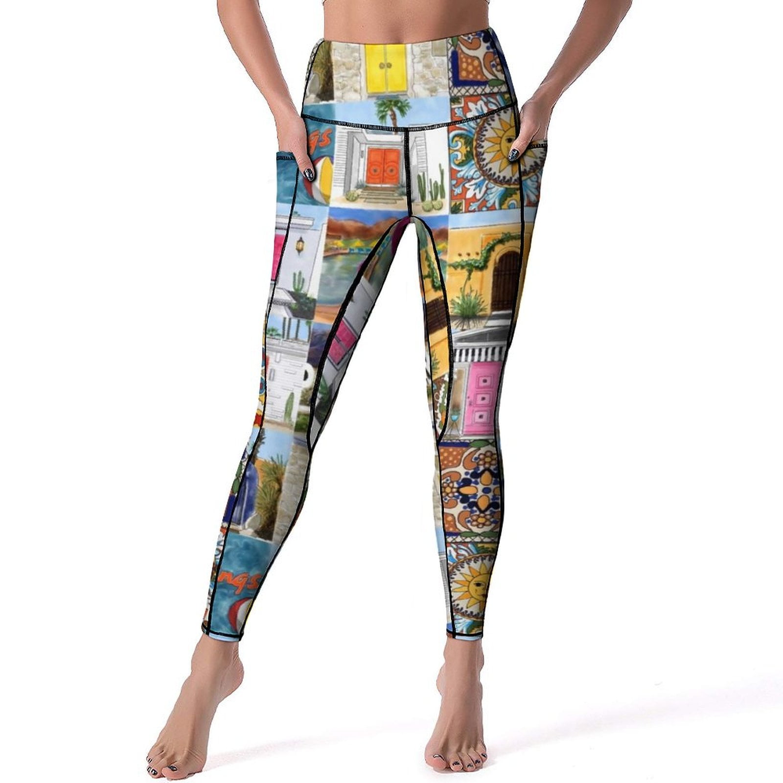 Summer Vacation Leggings Sexy Flip Flop Black High Waist Yoga Pants Sweet Quick Dry Leggins Design Fitness Gym Sports Tights Walmart