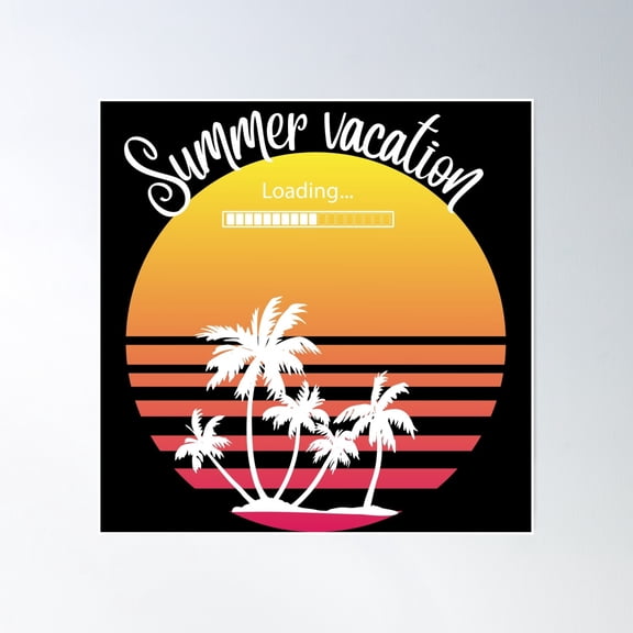 Summer Vacation Loading Poster Wall Art, Modern Wall Decor, 30x30 UNFRAMED