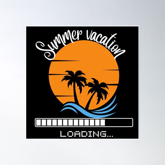 Summer Vacation Loading Poster Wall Art, Modern Wall Decor, 30x30 UNFRAMED