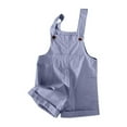 thumbnail image 1 of Summer Vacation Outfits for Girl in Clearance Girls Summer Sleeveless Casual Romper Spaghetti Strap Shorts Jumpsuit with Pockets New Purple 5 Years, 1 of 6