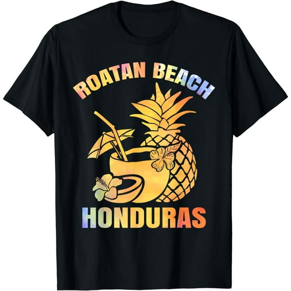 Summer Vacation Retro Sunset Honduras Roatan Beach T-Shirt