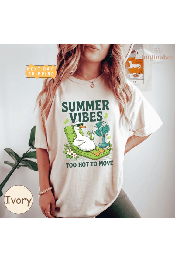 Summer Vacation Vibes Playful Sarcastic Duck T-Shirt All Size S-3XL