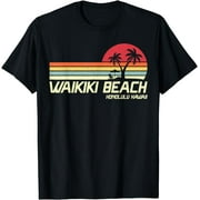 Summer Vacation Vintage Honolulu Hawaii Waikiki Beach T-Shirt