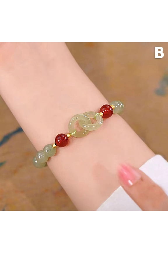 Summer Valentine's Day Gift Love Heart Jade Beads Charm Bracelet for Women Girl Fashion Natural Bracelet To Love Jewelry Gifts