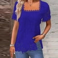 thumbnail image 1 of Summer Vest Loose Pleated Square Neck Short Sleeve Top Curved Hem Loose Large Size Women's Top Dark Tee Women Shirts Long Sleeve Neck Shirts for Women Womens T Shirts Short Sleeve Loose Fit Women, 1 of 5