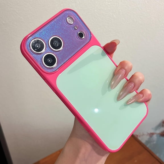 Summer Vibe Dopamine Contrast Color Phone Case for iPhone 17/16/15/14 Pro Max, Color Block Protective Cover